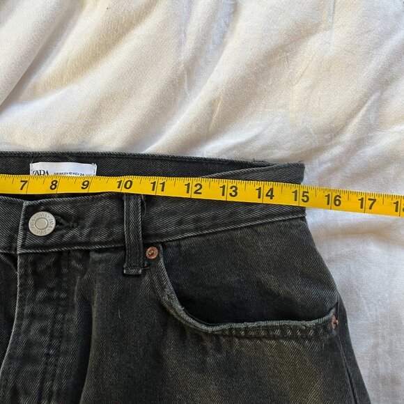 Zara High-waisted Straight Jeans Black Size 12 - Picture 11 of 15